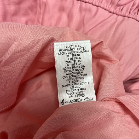 NWT Aje Fallingwater Gathered Mini Dress Chalk Pink Long Sleeve Blouson 24SU5568 - Picture 11 of 11